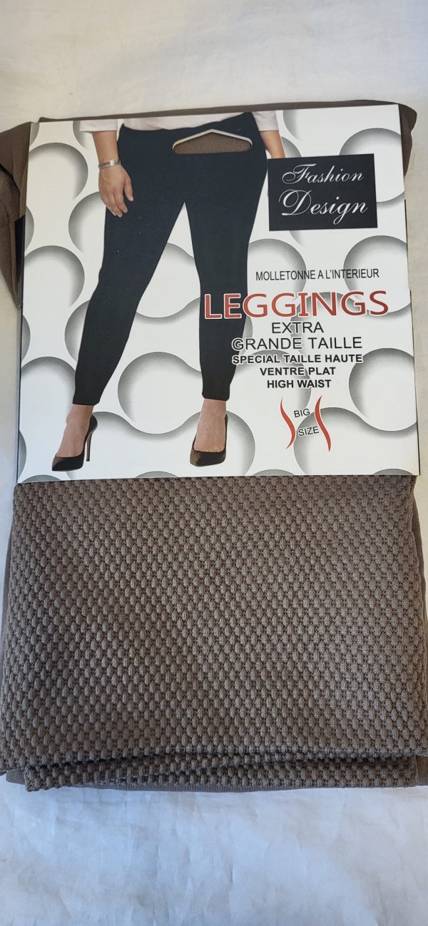 NEW Ladies Beige Thermal Warm Leggings One size fits sizes 16 18 20 22 - Image 2
