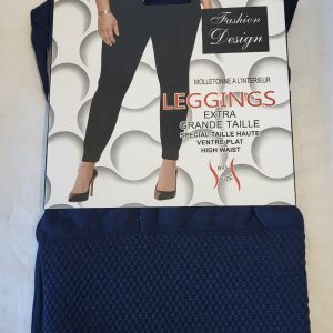 NEW Ladies Blue Thermal Warm Leggings One size fits sizes 16 18 20 22