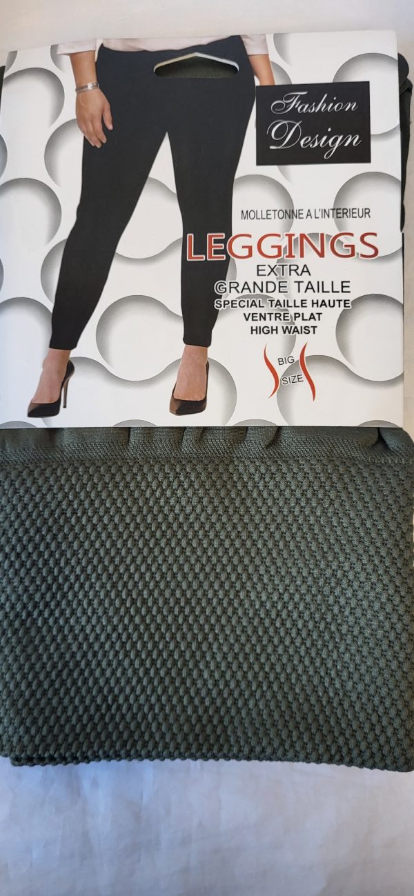 NEW Ladies Green Thermal Warm Leggings One size fits sizes 16 18 20 22 - Image 2