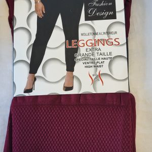 NEW Ladies Burgundy Thermal Warm Leggings One size fits sizes 16 18 20 22