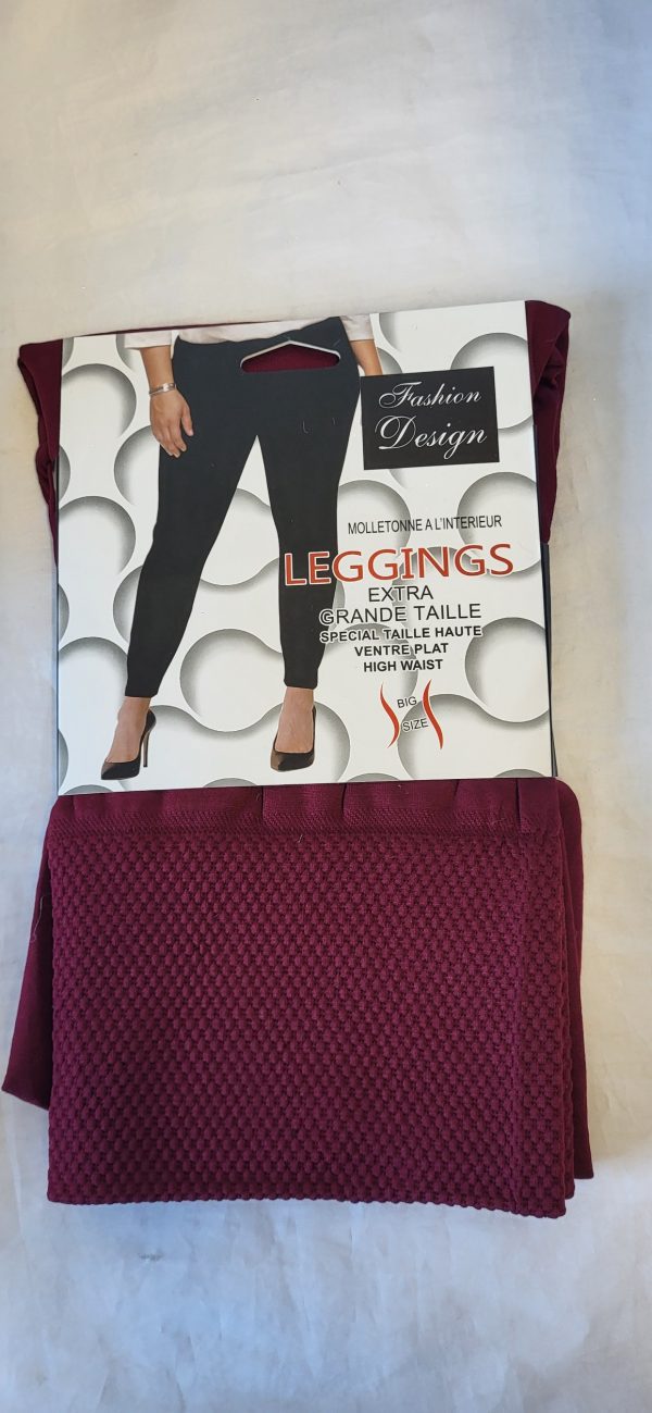 NEW Ladies Burgundy Thermal Warm Leggings One size fits sizes 16 18 20 22