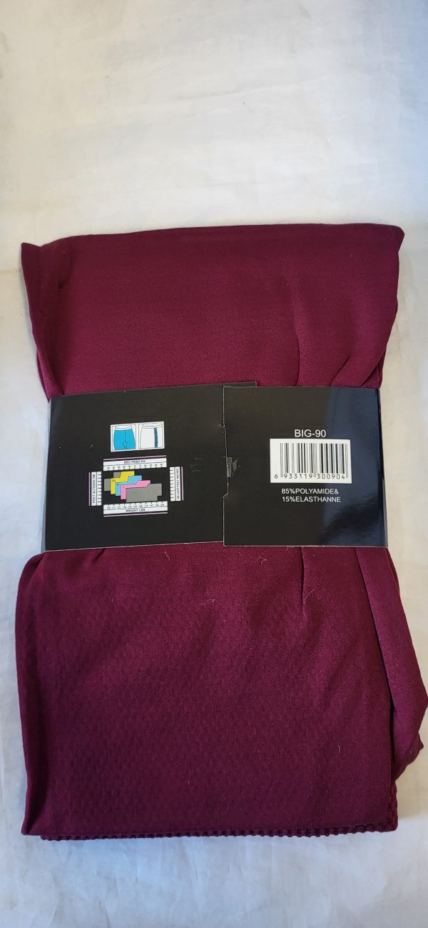 NEW Ladies Burgundy Thermal Warm Leggings One size fits sizes 16 18 20 22 - Image 3