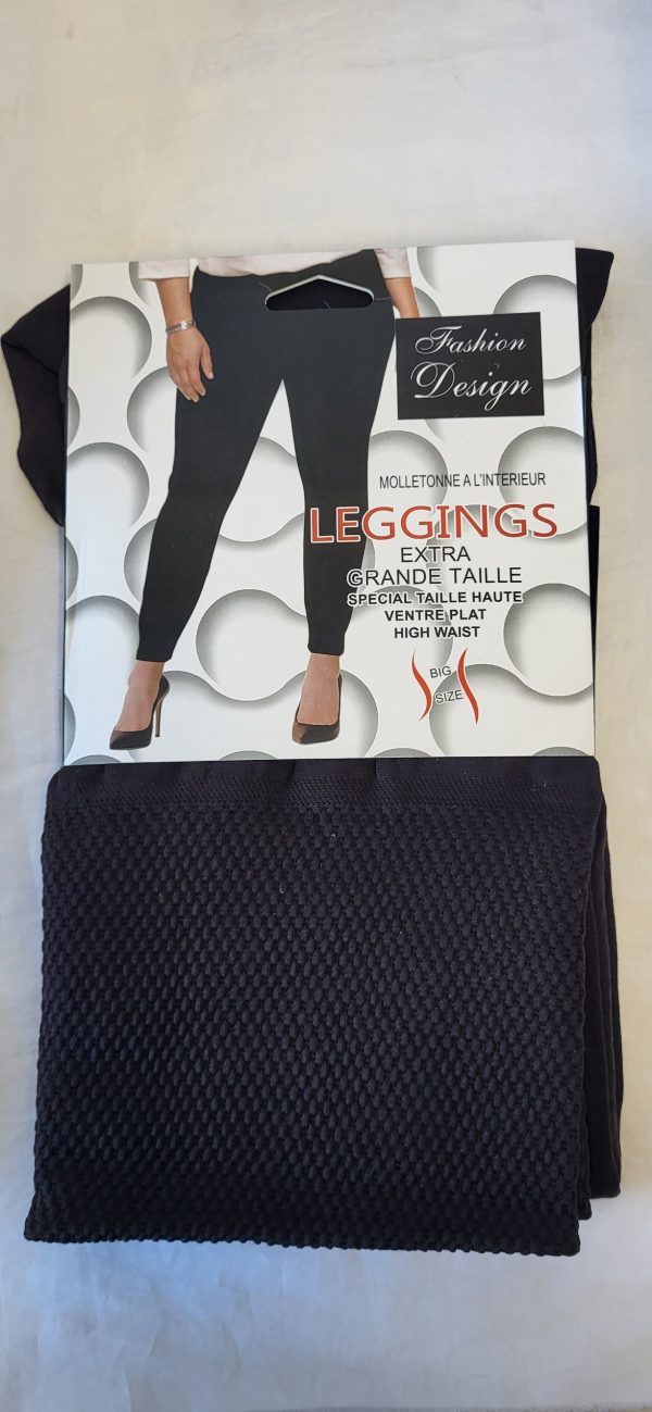 NEW Ladies Black Thermal Warm Leggings One size fits sizes 16 18 20 22 - Image 2