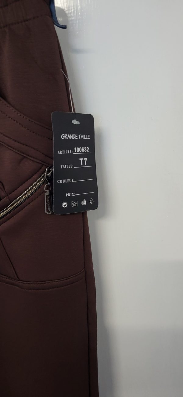 Cherry Berry Brown Full Length Wide Leg Trousers Size T7 UK 20 - Image 4