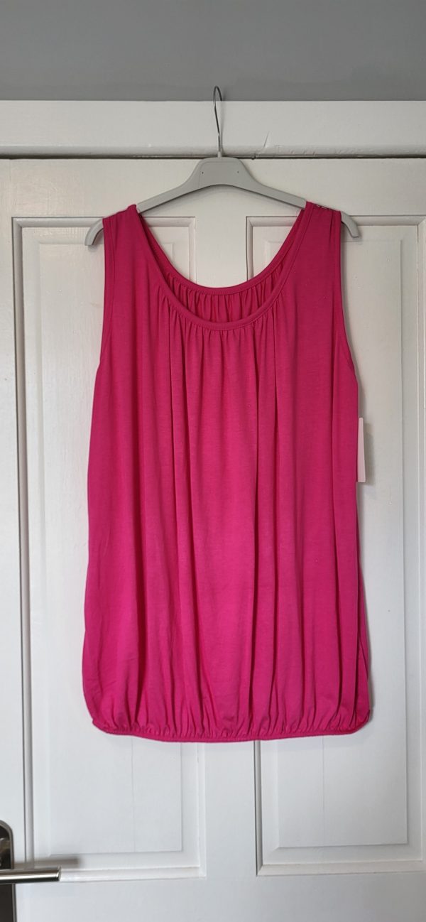 New Ladies Cerise Sleeveless Sun Top One size fits sizes 16 18 20 22 Plus Size