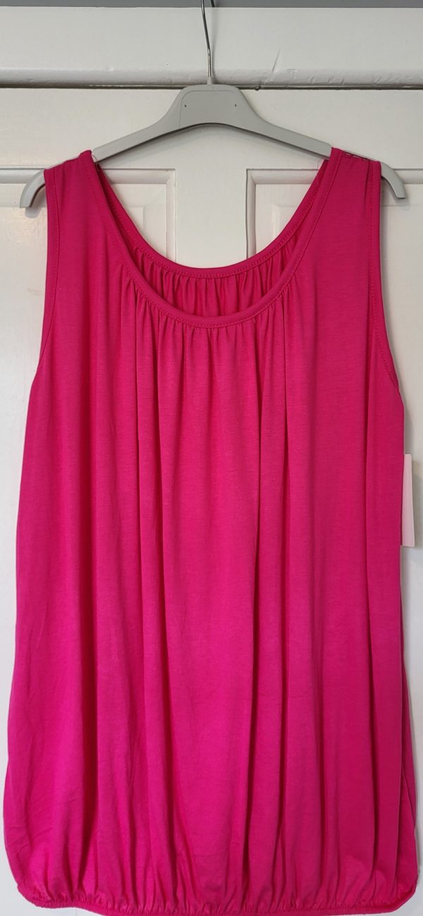 New Ladies Cerise Sleeveless Sun Top One size fits sizes 16 18 20 22 Plus Size - Image 3