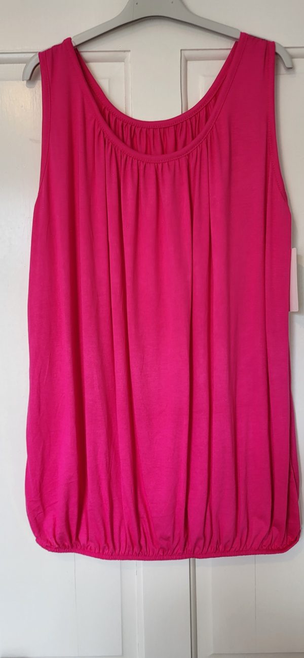 New Ladies Cerise Sleeveless Sun Top One size fits sizes 16 18 20 22 Plus Size - Image 4