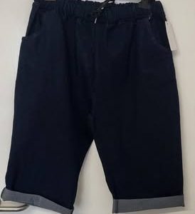NEW Ladies Denim Blue Stretchy Crinkle Magic Shorts One Size Fits 20 22 Size 3
