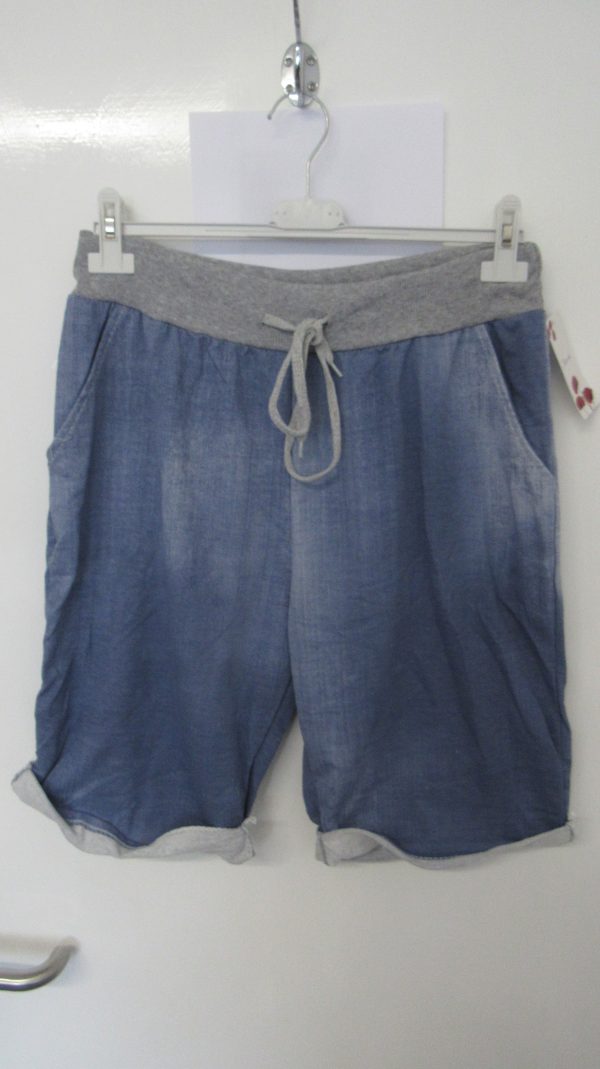 NEW Ladies Lighter Blue Plain Jogger Shorts Plus Size One Size Fits sizes 16 18 20 Size 2 - Image 4