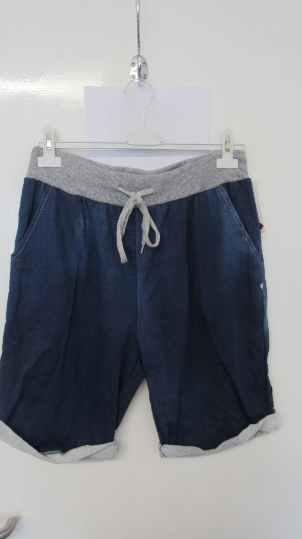 NEW Ladies Dark Denim Blue Jogger Shorts Plus Size One Size Fits sizes 16 18 20  Size 2 - Image 2