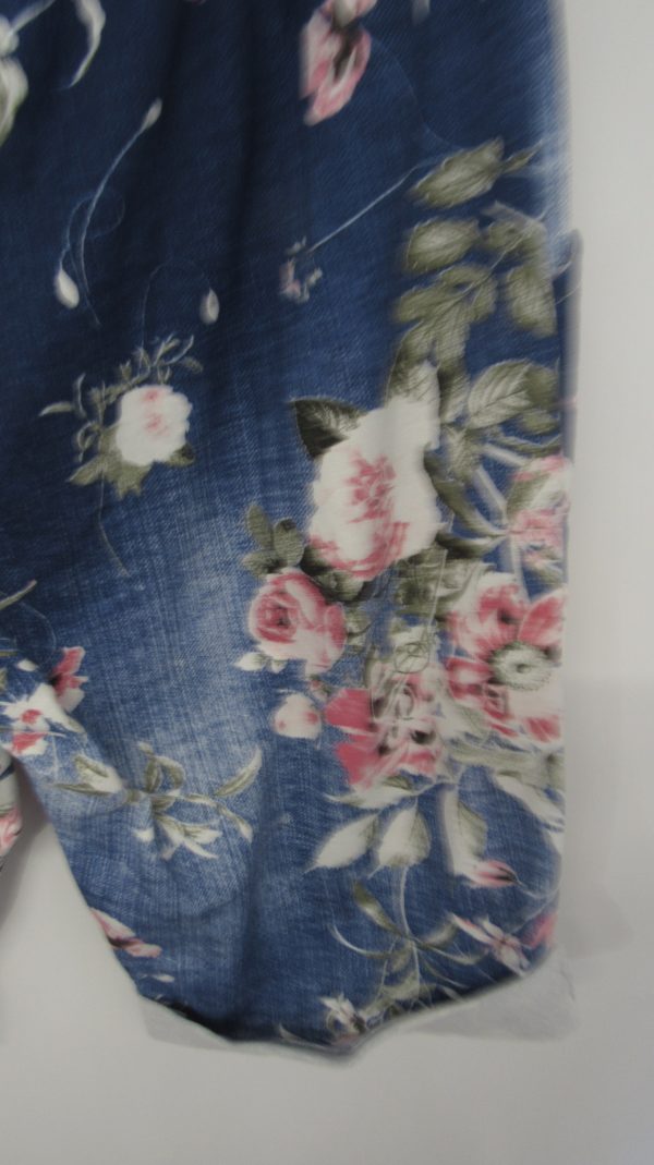 NEW Ladies Dark Blue Flower Jogger Shorts One Size Fits sizes 10 12 14 Size 1 - Image 5