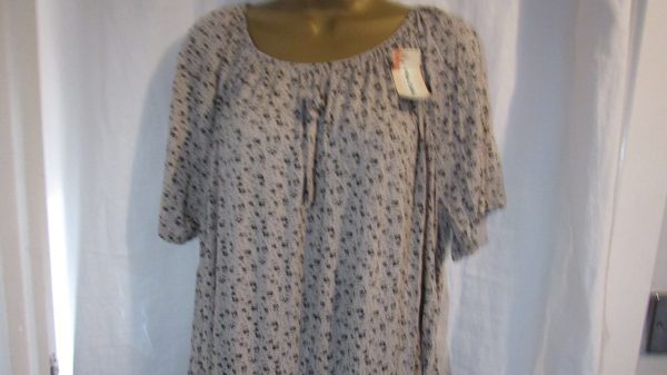 New Ladies Beige Floral Frill Top One size fits sizes 16 18 20 22 - Image 3