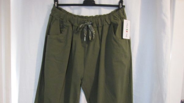 NEW Ladies Khaki Stretchy Non Crinkle Magic Trousers One Size Fits 22 24 Size 3 - Image 3