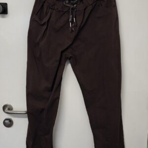 NEW Ladies Chocolate Brown Stretchy Crinkle Magic Trousers One Size Fits 18 20 22 Size 2
