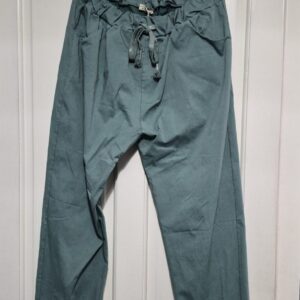 NEW Ladies Teal Stretchy Crinkle Magic Trousers One Size Fits 18 20 22 Size 2