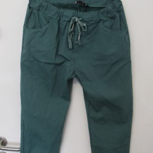 NEW Ladies Sage Green Stretchy Crinkle Magic Trousers One Size Fits 10 12 14 16 18 Size 1