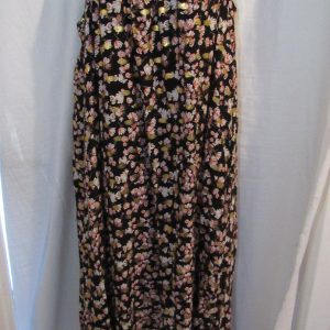 New Ladies Black with Pink Floral Print Sleeveless Dress One Size 18 20 22