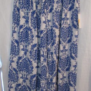 NEW Ladies Womens Royal Blue Floral Pattern Palattzo Trousers One size fits sizes 16 18 20 22