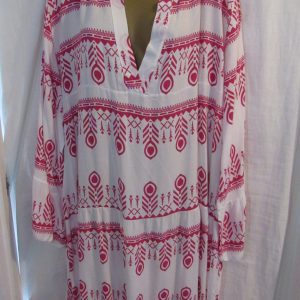 SALE SALE SALE New Ladies Cerise Pink Pattern Tiered Dress One Size fits sizes 18 20 22