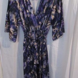 NEW Ladies Women Purple Floral Magic Dress Belted One size fits sizes 18 20 22 24