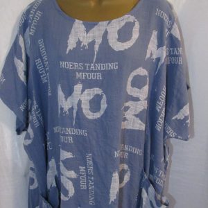 NEW Ladies Denim Blue Print Pocket Front Tunic Top One size fits sizes 18 20 22