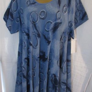New Ladies Blue Bias Cut Fit and Flare Dress One Size 16 18 20 22 NON RETURNABLE