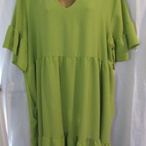 NEW Ladies Women Lime V Neck Tiered Dress One size fits sizes 18 20 22 24