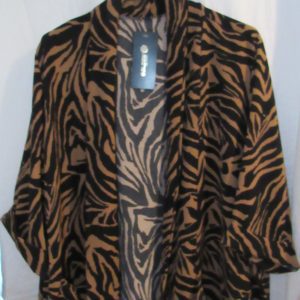 NEW Ladies Brown Zebra Print Lightweight Jacket One size fits sizes 18 20 22