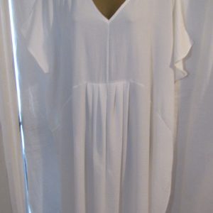 NEW Ladies Women White Smock V Neck Dress One size fits sizes 18 20 22