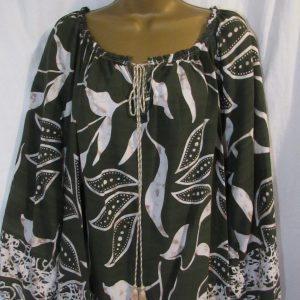 New Ladies Green Print On Off Shoulder Top One size fits sizes 18 20 22