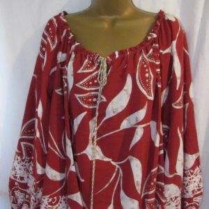 New Ladies Burgundy Print On Off Shoulder Top One size fits sizes 18 20 22