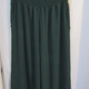 New Ladies Bottle Green Palazzo Wide Leg Trousers One size fits sizes 16 18 20 22