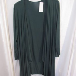 NEW Ladies Green Lightweight Jersey Cardigan One Size Fits sizes 18 20 22 24