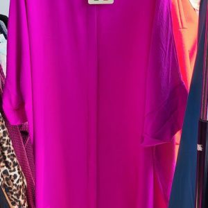 NEW Ladies Cerise Long Length Shirt Dress or overtop One Size fits sizes 18 20 22 24