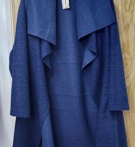 NEW Ladies Blue Wrap Coat One Size fits sizes 16 18 20 22