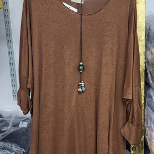 NEW Ladies Brown Very Soft Jumper One Size Fits 18 20 22 24 Plus Size