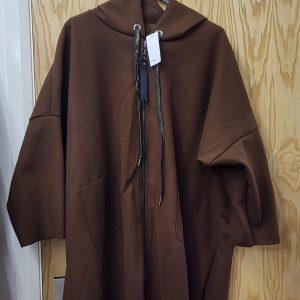 NEW Ladies Brown Zip Up Hooded Jacket One Size fits sizes 18 20 22