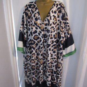 NEW Ladies Blue Animal Print Dress Plus One Size Fits sizes 18 20 22 24