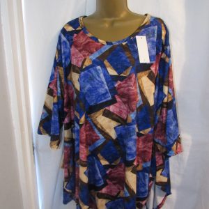 NEW Ladies Blues Handkerchief Hem Top One Size fits sizes 18 20 22 24 NON RETURNABLE