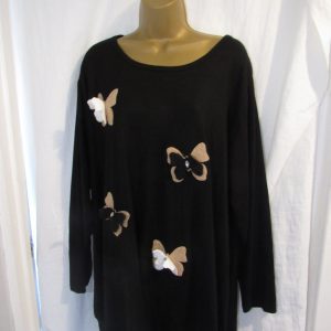NEW Ladies Black Lightweight Butterfly Plus Jumper One Size fits sizes 18 20 22 24