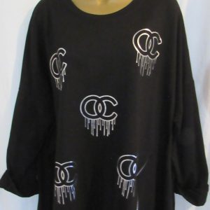 NEW Ladies Black OC Lightweight Sweatshirt One Size fits sizes 18 20 22