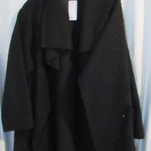 NEW Ladies Black Wrap Coat One Size fits sizes 16 18 20 22