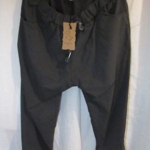 NEW Ladies Charcoal Stretchy Crinkle Magic Trousers One Size Fits 16 18 20 22 Size 2