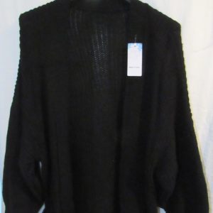 NEW Ladies Black Pocket Cardigan shorter length One Size fits sizes 16 18 20 22