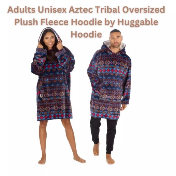 NEW Unisex Aztec Tribal Soft Warm Hoody Poncho One Size