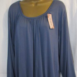 NEW Ladies Denim Blue Elasticated Hem Top One Size fits sizes 16 18 20 22
