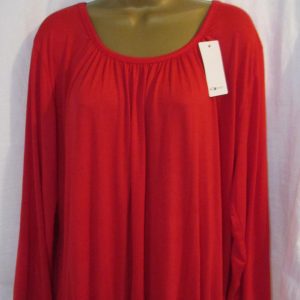 NEW Ladies Red Elasticated Hem Top One Size fits sizes 16 18 20 22