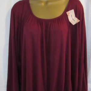 NEW Ladies Burgundy Elasticated Hem Top One Size fits sizes 16 18 20 22