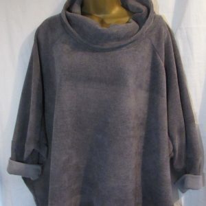 NEW Ladies Grey Warm Cowl Neck Jumper One Size fits sizes 18 20 22 24