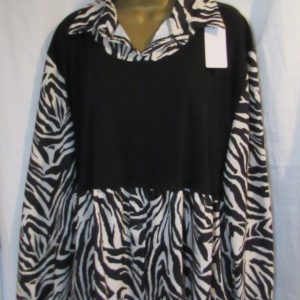 NEW Ladies Black Zebra Print Tunic Top One Size fits sizes 18 20 22 24
